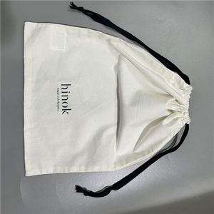 Custom High Quality Reusable Heavy Duty White Cotton Eco Gift Packaging Drawstring Pouch Fragrance Personal Care Storage Bag - Product Image 2