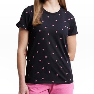 Camisetas de punto para mujer, de color sólido, informales, personalizadas, de verano, con cuello redondo y manga corta, para usar en todas las estaciones. - Product Image 1
