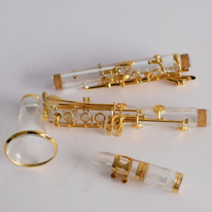 Tasti trasparenti placcati oro Bb clarinetto | Ideale per musicisti avanzati e performance di Band - Product Image 1