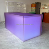 Comptoir de réception moderne en acrylique personnalisé en usine, table de bar à vin en acrylique avec LED, bureau rectangulaire en acrylique épaissi