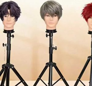Soporte de cabeza para maniquí, Cabeza de muñeca para peluquería, Soporte de suelo de tres patas para corte de pelo - Product Image 1