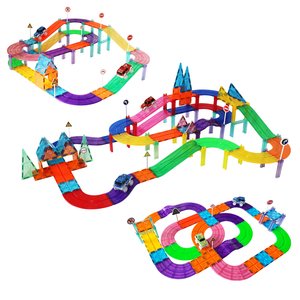 Hot Selling 97 Pcs Kids Car <strong>Race</strong> Track Educational Magnetic Toys DIY Construction Magnetic Building <strong>Blocks</strong> - Product Image 1