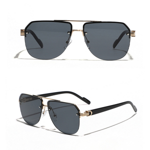 Lunettes de soleil œil de chat tendance 2026 pour femmes, protection UV400, lunettes de pilote de haute qualité, lunettes de soleil rétro carrées sans monture en métal pour hommes - Product Image 4