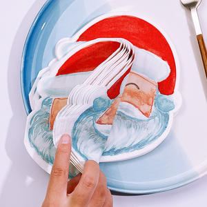 ผ้าเช็ดปากพิมพ์ลายซานตาคลอสแบบสองชั้นผ้าเช็ดปากเกรดอาหารลายคริสต์มาสแบบใช้แล้วทิ้ง2ชั้นสไตล์ในถุง - Product Image 4