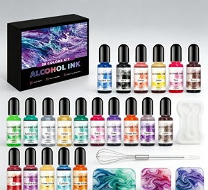 Ensemble d'encre à l'alcool pour la résine, 30 couleurs, pigments hautement concentrés pour la résine époxy et UV, pour la création d'art, de bijoux et de travaux manuels DIY - Product Image 2
