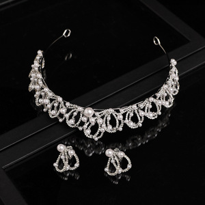 26 Nouveaux accessoires de tête de mariée de style coréen, élégants, haut de gamme, luxueux, entièrement sertis de diamants et de perles - Product Image 3