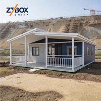 ZYBOX Villa pliable préfabriquée à prix abordable 20ft 40ft Maison mobile modulaire extensible Bureau Hôtel Maison conteneur préfabriquée