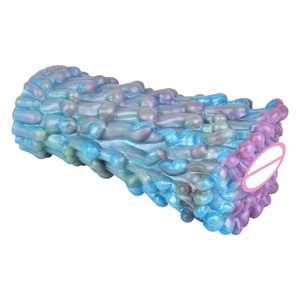 GEEBA 17*11*22CM Masturbador Masculino de Silicona con Diseño de Crisantemo de Terciopelo, Juguetes Sexuales Eróticos, Estimulador Masculino de Fantasía Colorido - Product Image 3