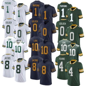 Jersey Sepak Bola Amerika Bordir Jahitan Grosir Pria Green Bay 0 Matthew Golden10 Love 1 Micah Parsons 4 Favre 8 Jacobs - Product Image 1