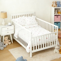 Housse de couette en lin à volants pour tout-petits, couverture de lit bébé ajustée, couvertures douces et respirantes en mousseline de coton pour filles et garçons, édredons en coton motif champignon