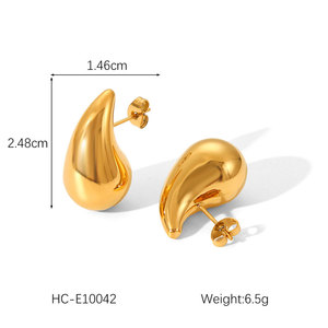 Wholesale 316L Stainless Steel 14k 18k Pvd Gold Plated Luxury High Quality Jewelry Fashion <b>Stud</b> Small Drop Earrings for Women - Product Image 5
