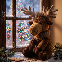 Peluche de Noël édition limitée Jellycat Cerf du Canada en polyester et rembourrage en coton PP