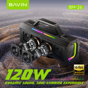 BAVIN fiesta al aire libre BM26 Batería grande Ipx4 impermeable inalámbrico V5.0 altavoz con micrófono dual - Product Image 3