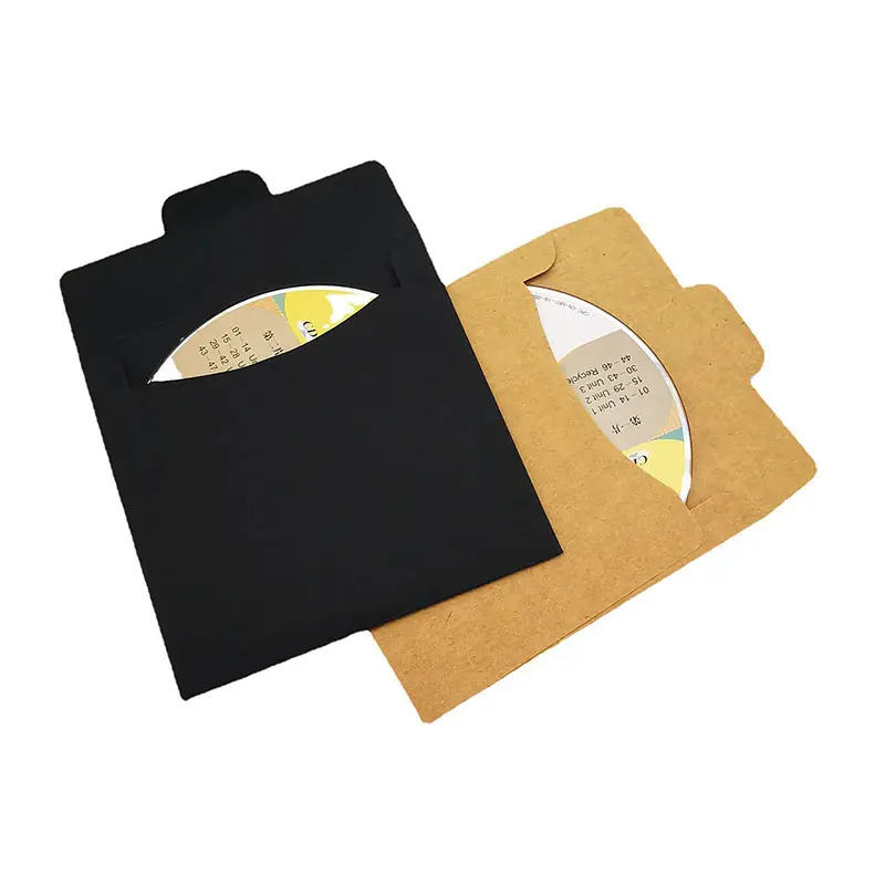 5 inç Kraft kağıt karton kayıt 250gsm kağıt CD DVD disk çanta kollu