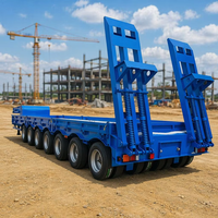 Semi-remorque surbaissée robuste à suspension mécanique en acier Q345B, 3 essieux, 60 tonnes, pour système de freinage de camions et remorques