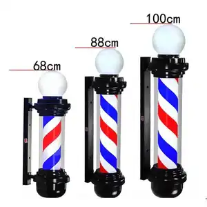 Professional Hair Salon Turn Light Hairdressing Logo Light Wall Hanging Rotating Led Fashion Turn Light Barber Pole Set