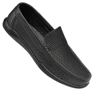 Mocassins d'été respirants pour hommes en cuir véritable, bout rond, doublure en mesh, semelle extérieure en caoutchouc, semelle intermédiaire en EVA, chaussures décontractées - Product Image 5