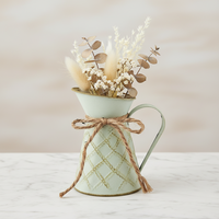 Pichet à fleurs vintage vases vert clair pays décoratif maison et jardin pichet en métal vase de ferme pour décoration de table