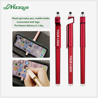 Pulpen Stylus Layar Sentuh 3-in-1 Promosi dengan Logo Kustom, Tinta Gel Hitam Ujung 0.5mm, Plastik, Cetak UV