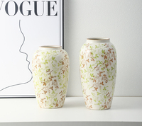 Ensemble de 3 vases en céramique peints à la main de style campagnard français, décor floral pour table à manger, entrée, centre de table de salon