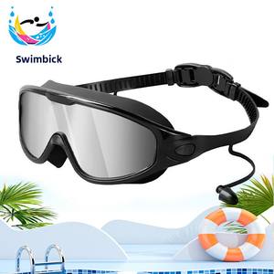 Lunettes de natation étanches en silicone PC <span class=keywords><strong>anti</strong></span>-buée pour hommes et femmes, adultes, grand cadre, transfrontalier - Product Image 4