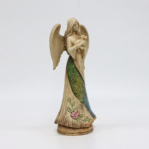 Estatua de Ángel de Mosaico de Vidrio y Resina, Figura de Ángel Sosteniendo un Bebé con Acabado Floral Craquelado para Decoración Religiosa del Hogar - Product Image 3