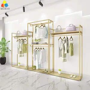 Китайский производитель, кронштейн для полки, золотые настенные стеллажи для одежды для магазина