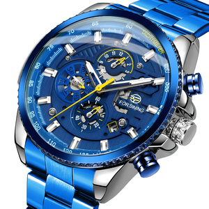 Lige-montre-bracelet automatique mécanique pour hommes, marque de luxe, phase lune, étanche, noir - Product Image 2