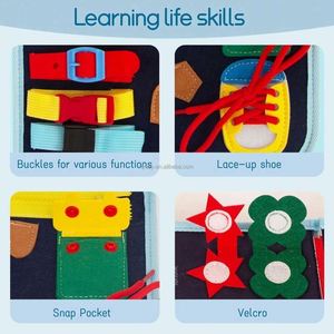 Nuevo Diseño de Tablero de Actividades Montessori de Fieltro para Niñas, Juguetes Sensoriales, Libro Silencioso de Fieltro para Niños Pequeños, Libro de Actividades de Fieltro - Product Image 5