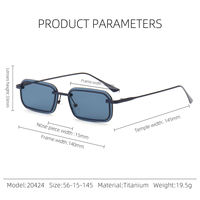 Lunettes de soleil rectangulaires rétro en métal avec verres polarisés, vente en gros pour hommes et femmes, lunettes de soleil rectangulaires rétro