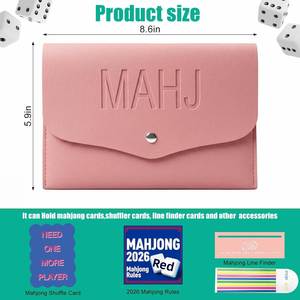 PU Leather Mahjong Rule <b>Card</b> Holder Mahjong Score <b>Card</b> Protective Sleeve Mahjong Accessories Gift for <b>Playing</b> Games Travel - Product Image 4