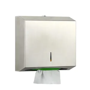 Dispensador de Toallas de Papel Plegadas de Acero Inoxidable de Alta Resistencia con Acabado Satinado para Baños Comerciales - Product Image 1