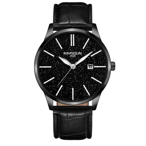 Reloj mecánico para hombre, reloj de pulsera para hombre, esfera negra con brillo fino y estrellas, ventana de fecha única, correa de malla ultrafina, minimalista - Product Image 5