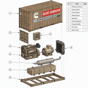 Générateur à moteur Cummins Perkins 20kw 50kw 50kva 80kva 100kva 125kva 150kva 200kva Groupe électrogène 50kw 100kw 200kw Générateurs diesel - Product Image 5