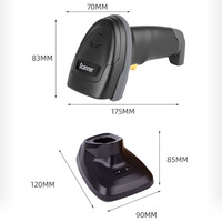 Lecteur de codes-barres 2D sans fil Holyhah A66DZ 2.4G avec socle de charge, base sans fil, scanner mains libres pour supermarché