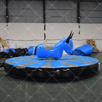 Circulaire Gonflable Bungee Rodeo Bull Bounce House Enfants Bungee Bull Ride Pull-riding Bull Bouncy Castle Jeu de sport interactif