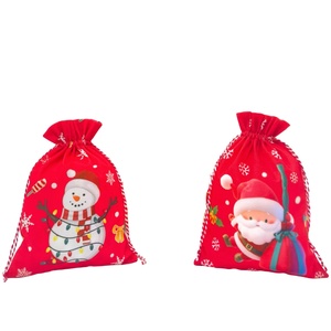 Bolsa de Regalo con Cordón y Estampado Navideño, Bolsa de Almacenamiento para Juguetes y Snacks - Product Image 1