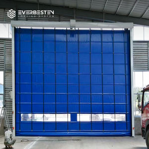 Fabricantes personalizados industriales automáticos <span class=keywords><strong>de</strong></span> alta velocidad acabado rollo grande PVC/aluminio puerta apilable resistente al viento fuerte - Product Image 1