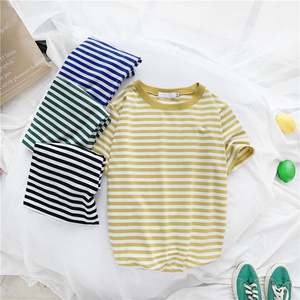 Camiseta a Rayas de Verano para Mujer, Estilo Retro Coreano, Informal, Holgada, para Estudiantes, Modelo I-0567 - Product Image 2