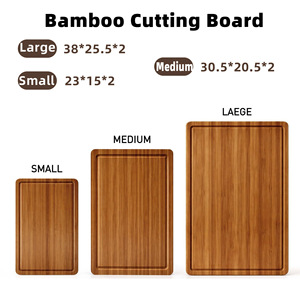 Bamboo Cutting Board <b>Set</b> Of 3 Rectangle With Sink Household Dual Purpose Long Size - Product Image 2