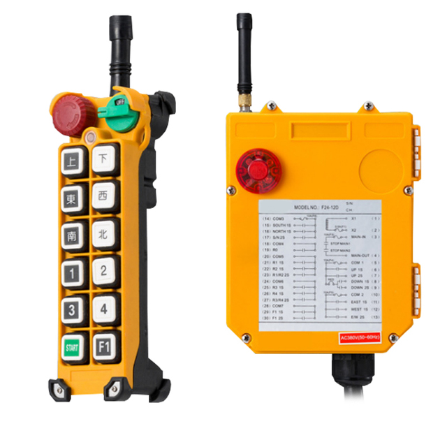 Hot Sale 12direction Industrial Remote Control Switch for Overhead Crane and Electric Hoist Button Radio Wireless Remote Control
