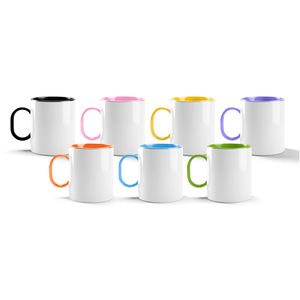 Taza de Polímero Personalizable para Sublimación, 11oz, con Interior y Asa de Color, 8 Colores, Imprimible, para Transferencia de Calor, DIY, 48/ctn - Product Image 4