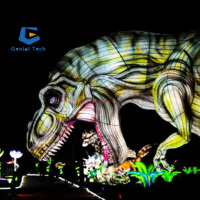 Festival traditionnel JN-Zm24 lanternes en soie chinoises LED thème dinosaure néon décorations d'halloween centre commercial parc expositions noël