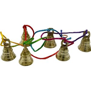 Campana de latón estilo indio Vintage, 6 campanas colgantes para decoración de puertas y ventanas, accesorios de pared tradicionales - Product Image 3