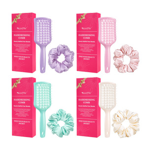 Set de regalo de peine y coletero Wanmei con imitación de seda para el cuidado y peinado diario del cabello - Product Image 1