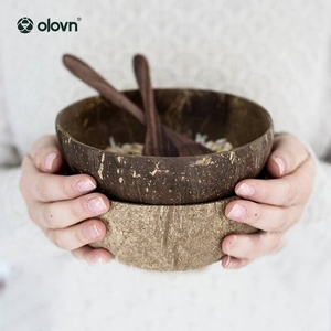 <span class=keywords><strong>Bol</strong></span> en bois rond jetable pour la décoration de saladier du Vietnam <span class=keywords><strong>original</strong></span> fait à la main avec logo personnalisé - Product Image 1