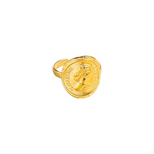 Fashion Vintage 14K Gold Plate Queen's Portrait Open Wide <strong>Rings</strong> Custom <strong>Profile</strong> Picture <strong>Rings</strong> - Product Image 1