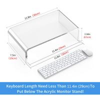 Soporte Ergonómico Transparente de Acrílico para Monitor y Portátil - Elevador Blanco Elegante para iMac, MacBook y Todos los Portátiles, Decoración para Oficina en Casa