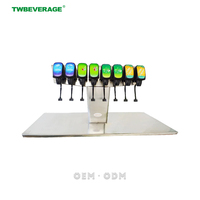 Distributeur de boissons gazeuses post-mix UF1/LEV 8 robinets en acier inoxydable à installation facile pour bars et salons
