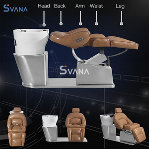 Chaise de shampooing de lavage inclinable électrique de luxe lit salon chaise d'unité de shampooing de lavage à contre-courant - Product Image 5